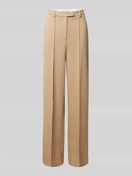 Tommy Hilfiger spodnie proste medium waist beżowy