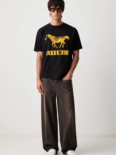 Футболка Rhude ретро черная