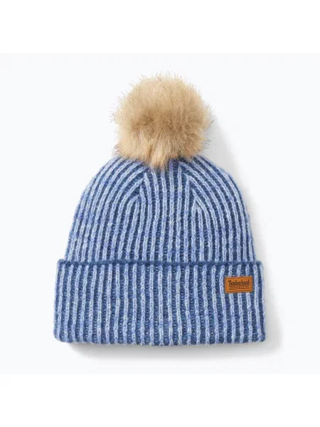 Zimní čepice Timberland Plaited Melange Beanie frozen fjord modrý