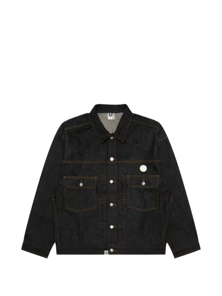 Дънково яке Aape By *a Bathing Ape® бродирано с качулка синьо