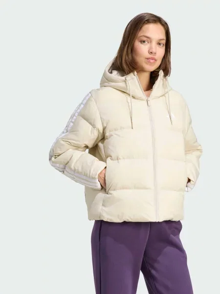 Пуховик adidas перероблений бежевий