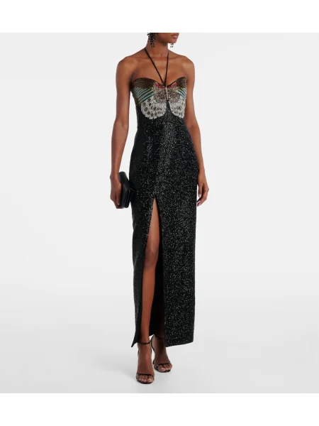 Rochie Clio Peppiatt cu gât halter negru