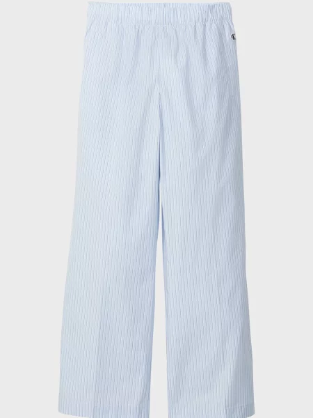 Брюки Calvin Klein Jeans в полоску из поплина голубые