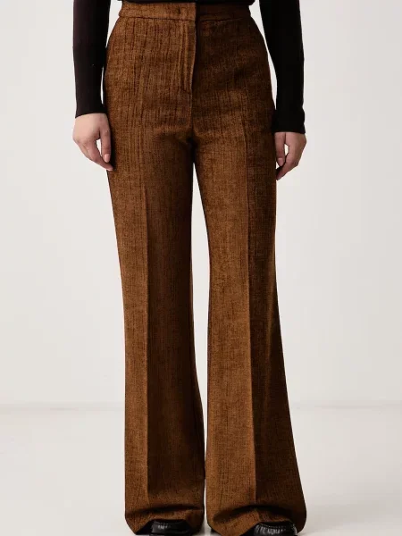 Kaos pantaloni pentru femei cu vâscoză maro