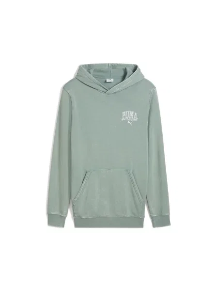 Bluza z kapturem z efektem sprania PUMA Class PUMA Green Moon zielona