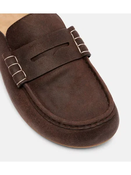Papuci tip mules Jw Anderson din piele de căprioară maro