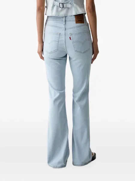 Pantaloni scurți din denim Levi's® din dantelă zdrențuiți cu talie înaltă albastru