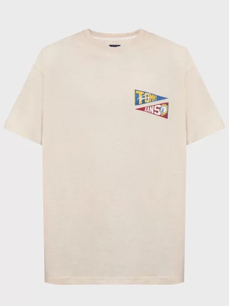 Тигровая футболка Tommy Jeans бежевая