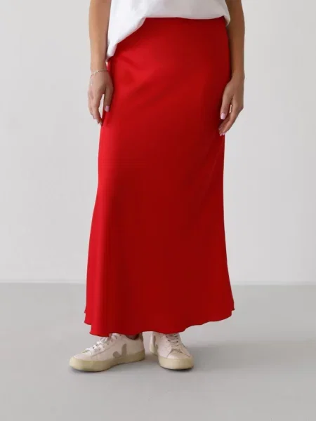 Сатинова Спідниця міді Lilove червоний