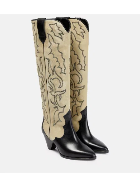 Botine Isabel Marant din piele de căprioară cowboy