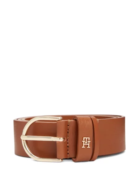 Curea Tommy Hilfiger din piele cu autograf maro