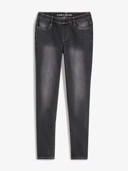 Dżinsy Skinny mid waist z wygodnym paskiem czarne