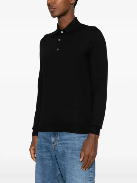 Lung tricou polo Fedeli negru