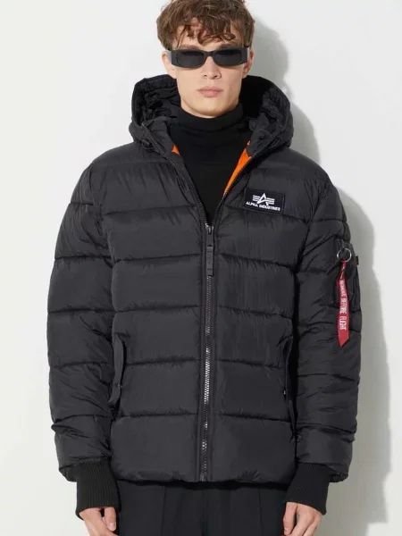 Alpha Industries geacă Hooded Puffer Alpha FD bărbați de iarnă negru