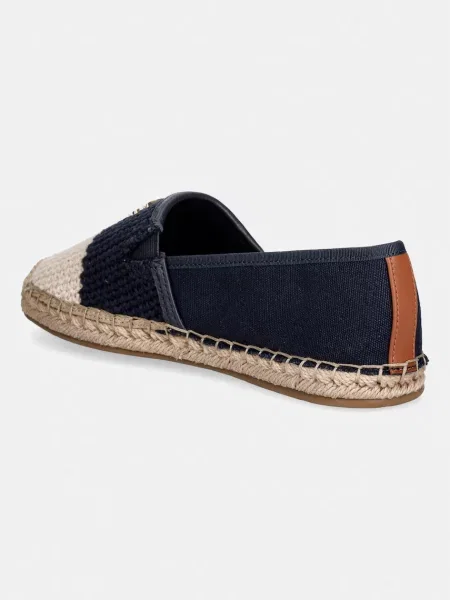 Tommy Hilfiger espadryle TH SCRIPT CROCHET ESPADRILLE granatowe