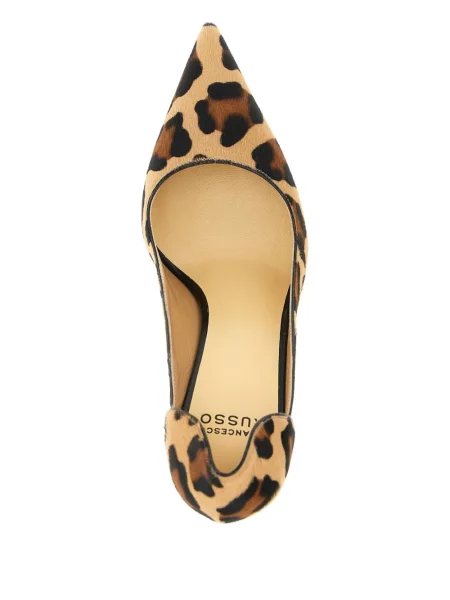 Pantofi cu toc Francesco Russo cu model leopard maro