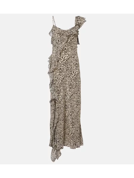 Rochie maxi Rixo de mătase de costum gri