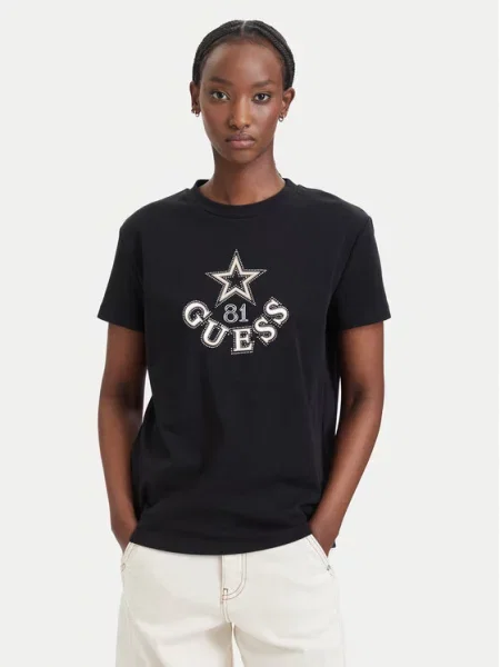 Guess T-Shirt μαύρο