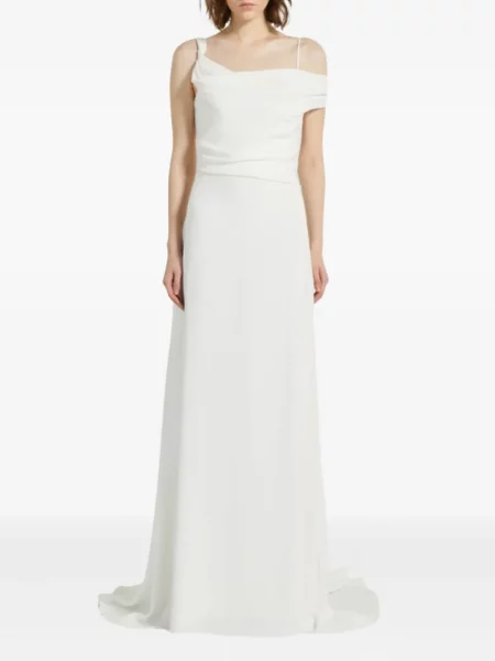 Rochie maxi Max Mara drapată de costum alb