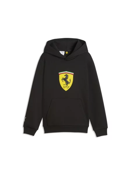 PUMA Młodzieżowa bluza z kapturem Scuderia Ferrari ColouCzerwony Shield z dzianiny Akcesoria czarny