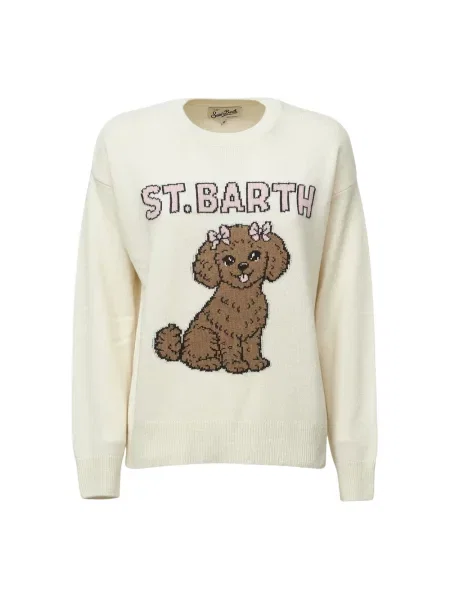 Sweter Mc2 Saint Barth wełniany biały
