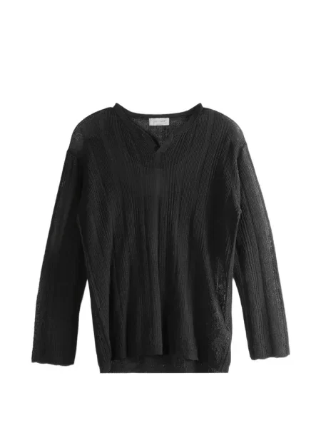 Tricou Yohji Yamamoto cu decolteu în V negru