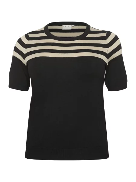 KAFFE CURVE Pulóver bézs fekete