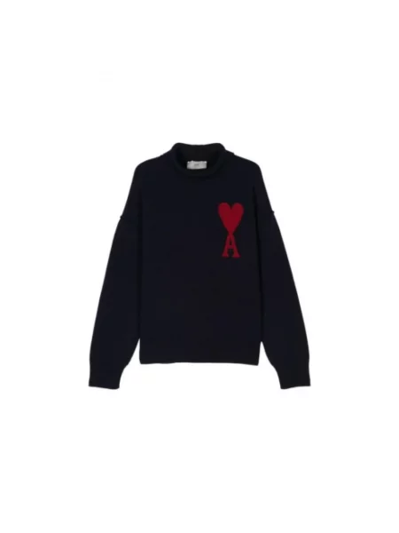 Sweter Ami Paris wełniany czarny