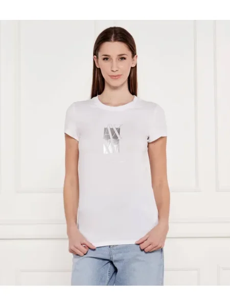 Armani Exchange Póló Slim Fit fehér