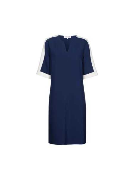 Sukienka midi Marie Méro z dekoltem w serek do kolan niebieska