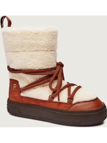 Tommy Hilfiger Bocanci | shearling | skóra maro
