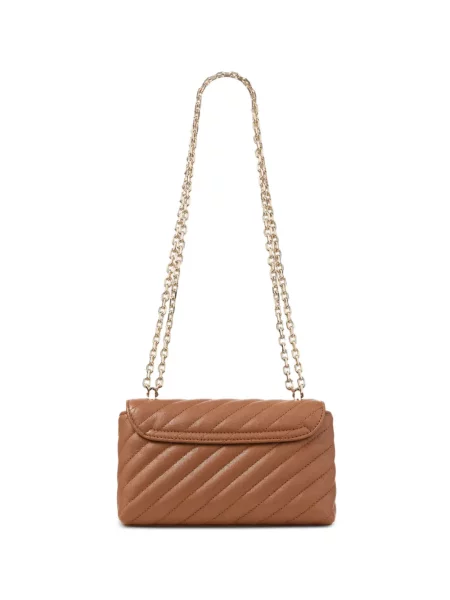 Δερμάτινη καπιτονέ τσάντα χιαστί Jimmy Choo καφέ