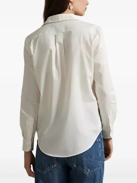 Pletený dlouhý top Polo Ralph Lauren s výšivkou modrý