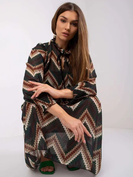 Rochie Fashionhunters cu imagine de costum verde