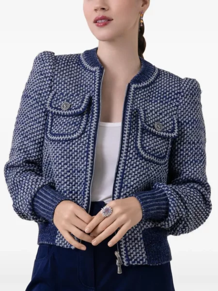 Geacă bomber Maison Common din tweed albastru