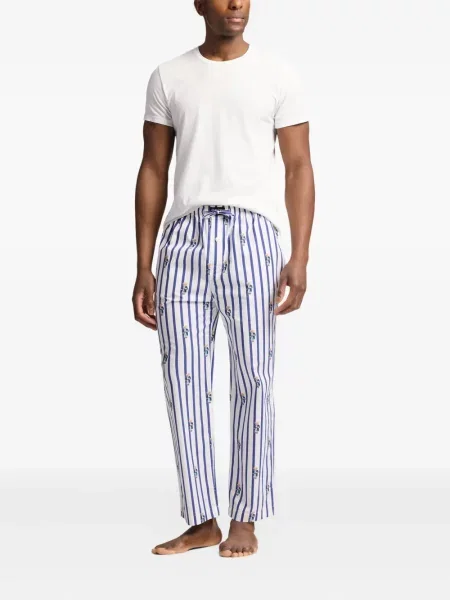 Tricou polo Polo Ralph Lauren cu dungi cu glugă de in albastru
