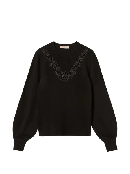 Pulover Twinset din dantelă negru