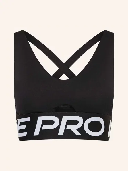 Nike Sportovní Podprsenka Pro Indy Plunge černá/ světle šedá černá