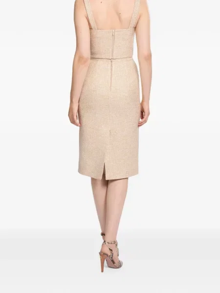 Fustă midi Elie Saab cu imagine din tweed