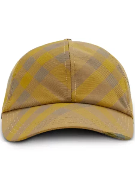 Șapcă Burberry în carouri galben