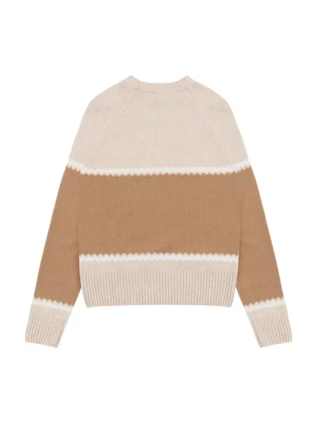 Sweter Colmar wełniany z nadrukiem beżowy