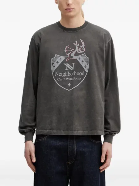 Lung tricou Neighborhood gri