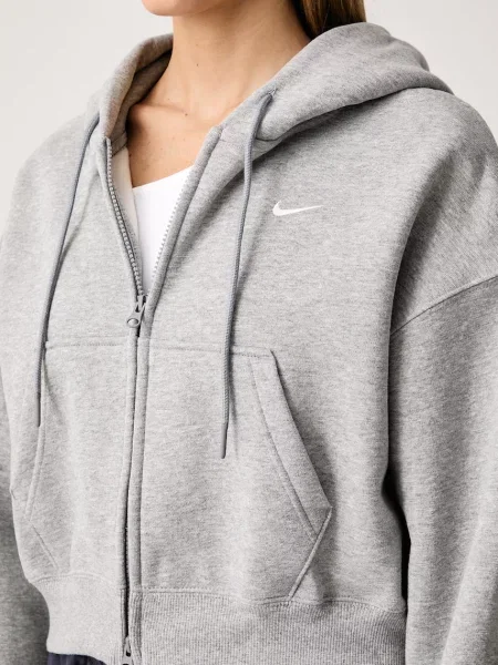 Nike Sportswear melegítőfelső kapucnival női pamuttal Studio Fleece szürke