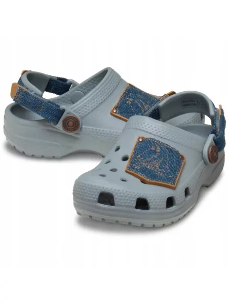 Chodaki Dla Dzieci Crocs CL Denim Adjustable Bckstrp Clog szare