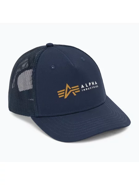 Pánská kšiltovka Alpha Industries Label Trucker rep.blue modrá