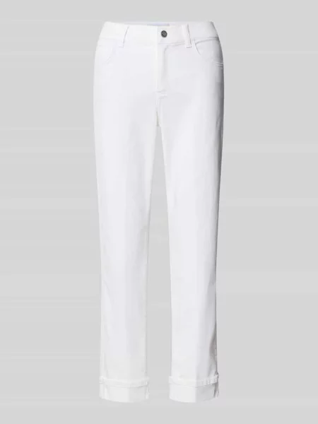 Jeansy o kroju slim fit z utrwalonym wykończeniem nogawek Model Darleen' Angels białe