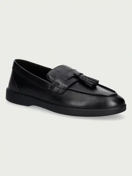 Michael Kors mocasini pentru bărbați din piele Wesley Tassel Slip On negru