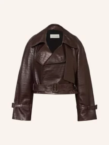 Nour Hammour Kurtka Skórzana Hatti braun