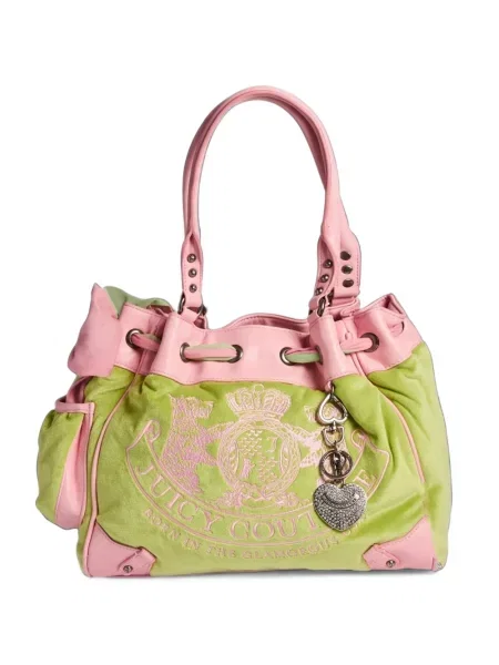 Geantă shopper Juicy Couture cu autograf verde