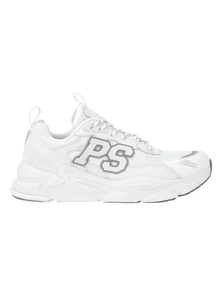 Sneakersy Plein Sport skórzane w tygrysie prążki białe